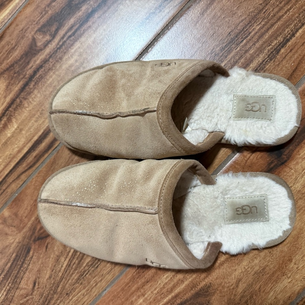UGG Brown and Cream Slippers